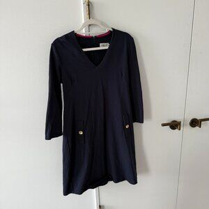 Eliza J Navy Blue 3/4 Sleeve Shift Dress Size 10